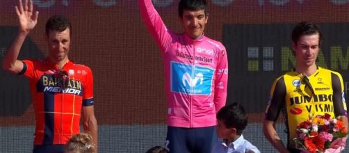 Nibali e Carapaz sul podio del Giro d'Italia