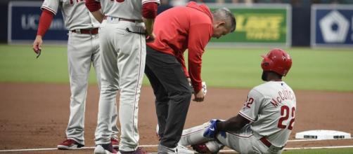 Andrew McCutchen is out for the season after a ACL tear. [Image Credit] KF Highlights/YouTube