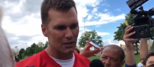 Tom Brady talks to the media after the minicamp. [Image Source: PatriotsNation TM/YouTube)