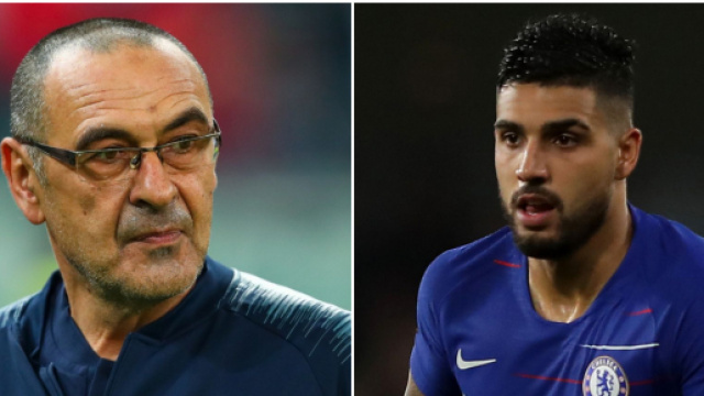 Maurizio Sarri ed Emerson Palmieri (foto: euprimetimefootball.com; sports.yahoo.com).