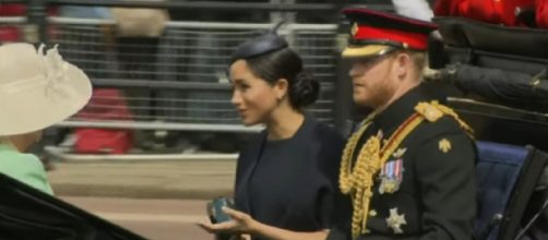 Meghan Markle attends Queen Elizabeth II’s birthday. [Image source/VOA News YouTube video]