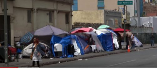 In LA, poverty on Skid Row defies US’ humane reputation. [Image source/PBS NewsHour YouTube video]