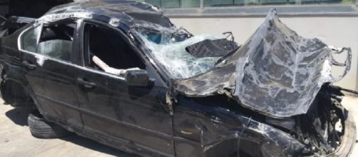 Selfie killer: i resti dell'auto dopo lo schianto fatale in autostrada all'altezza di Alcamo