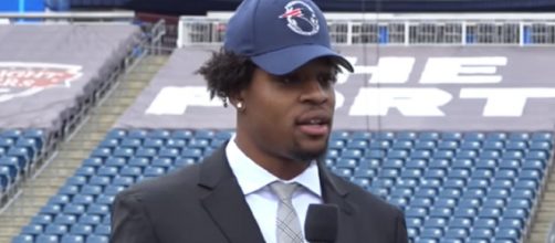 The Patriots selected Harry in the first round of the 2019 NFL Draft. [Image Source: NESN/YouTube]