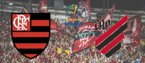 Flamengo x Athletico-PR ao vivo na tv aberta e fechada. (Fotomontagem)