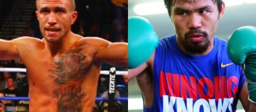 Vasyl Lomachenko and Manny Pacquiao could cross path down the road – image credit: Amatoboxig/ Youtube, Boxing Insider/Flicker