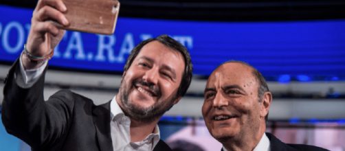 Matteo Salvini insieme a Bruno Vespa