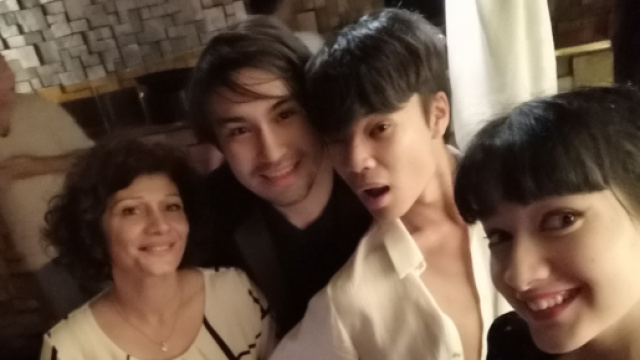 Entre deux défilés le mannequin était au Silencio. Avec Marie Dp, Thomas Salles, le mannequin Jérémy Bellet et Daphné Dp (de G à D).