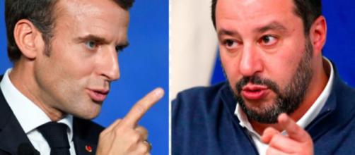 Il presidente Macron e Matteo Salvini