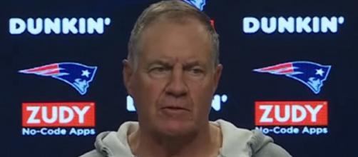 Bill Belichick discusses several matters with the media. [Image Source: New England Patriots/YouTube]
