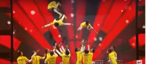 'America's Got Talent' guest judge Dwyane Wade gave his golden buzzer to acrobatic dance group V. Unbeatable. [Image source: AGT-YouTube]