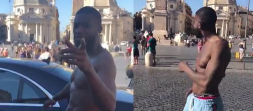 Gucci Mane, mentre passeggia per il centro di Roma.