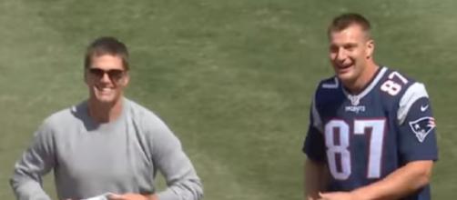 Tom Brady and Rob Gronkowski have developed a close relationship. [Image Source: MLB/YouTube]