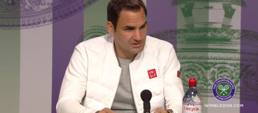 Federer Answers to press after his 4th round. [Image Source: Wimbledon / YouTube]