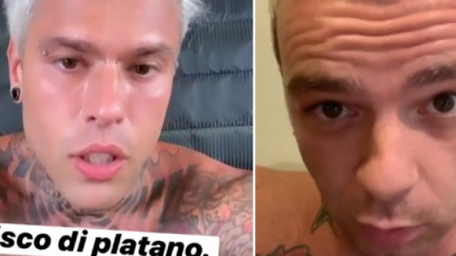 Fedez a sinistra, Salmo a destra.