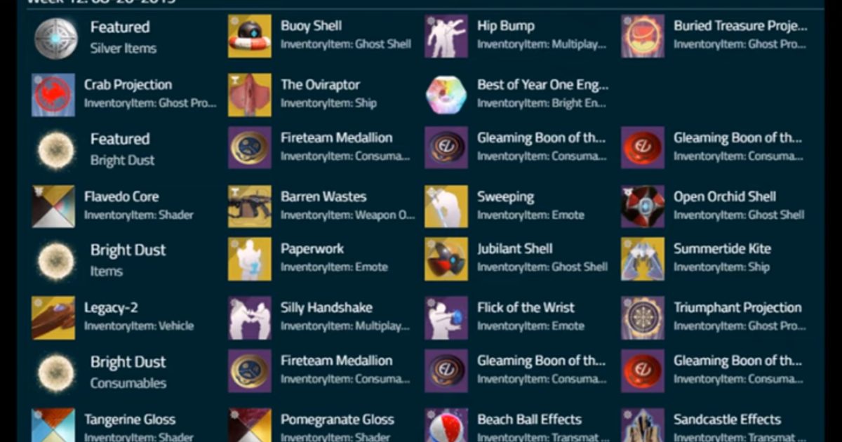 ‘Destiny 2’ Data miner reveals Season 7’s Bright Dust items and