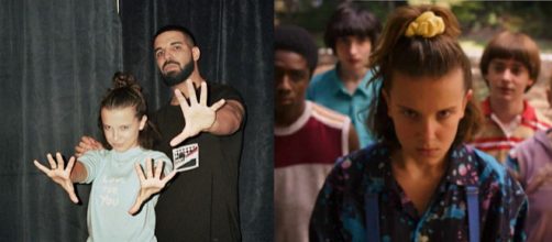 Drake, rapper, assieme a Millie Bobby Brown, attrice.