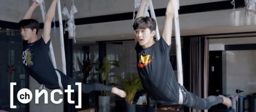 Flying Yoga is cool! Image credit - NCT DAILY / Youtube