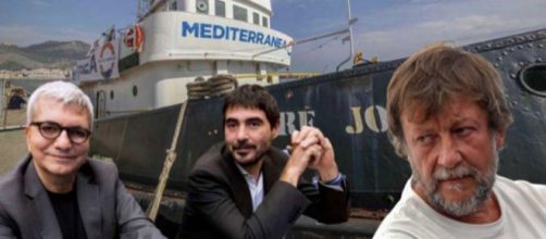 La nave Mare Ionio ed alcuni membri e sostenitori politici di Mediterranea