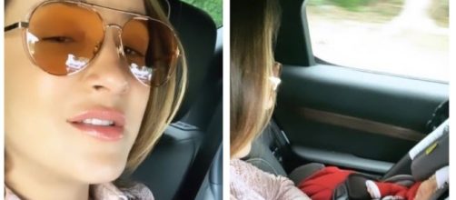 Claudia Leitte filma filha no carro, após deixar a maternidade (Reprodução/Instagram/@claudialeitte)