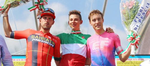 Davide Formolo in maglia tricolore di Campione d'Italia
