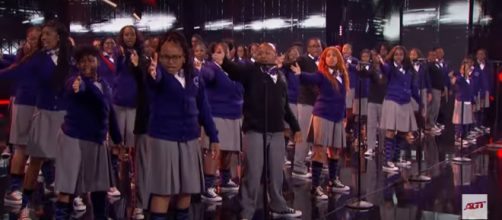 The Detroit Youth Choir celebrates a magical night after becoming "America's Got Talent" semifinalists. [Image source: AGT-YouTube]
