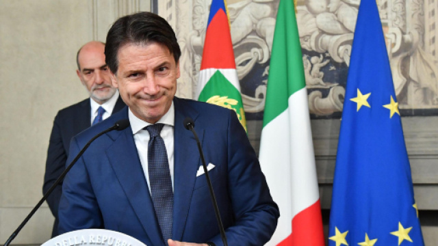 Giuseppe Conte ai microfoni del Quirinale