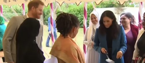 Meghan Markle praises women at Grenfell cookbook launch. [Image source/BBC News YouTube video]