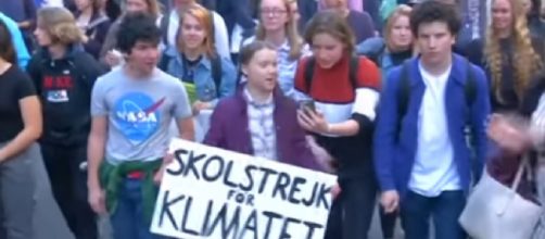 Teenage climate star Greta Thunberg takes her Friday school strike to UN. [Image source/VOA News YouTube video]