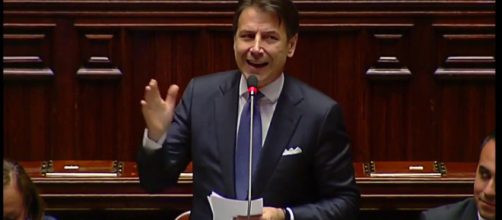 Giuseppe Conte nel corso del suo intervento al Senato