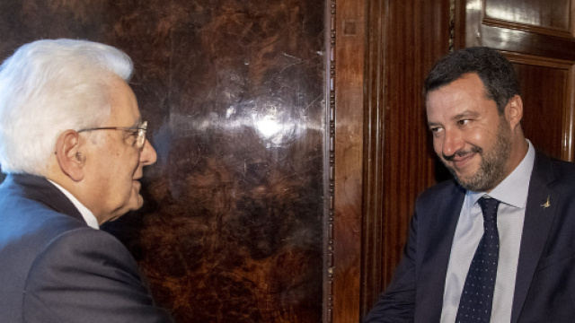 Matteo Salvini alle ultime consultazioni del Presidente della Repubblica Sergio Mattarella