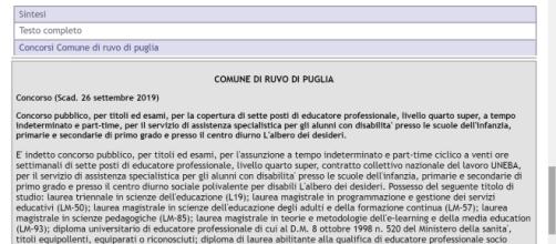 Concorso Educatori Professionali Assistenza Alunni Con Disabilita Scadenza 26 Settembre