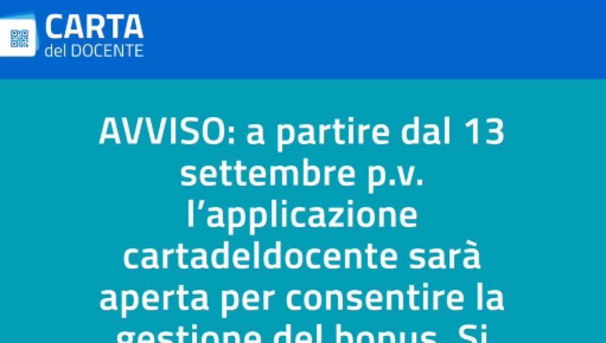 La Carta Del Docente Attiva Dal 13 Settembre