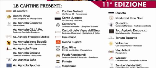 La locandina dell'edizione 2019 de I Vini della Costa d'Oro dell'Etna.