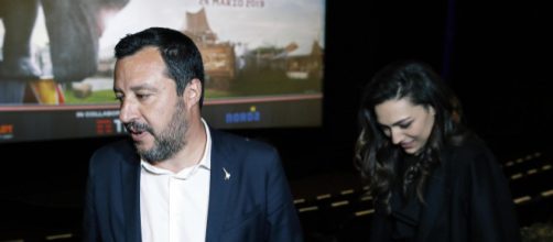 Matteo Salvini e Francesca Verdini lo scorso marzo alla presentazione del film d'animazione Dumbo a Roma