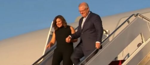 PM lands in U.S. vowing another 100 years of ‘mateship.’ [Image source/ Nine News Australia YouTube video]