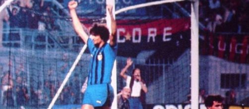 Milan-Inter 0-1, gara di Coppa Italia del 7 settembre 1980: l'esultanza di Altobelli autore del match-point