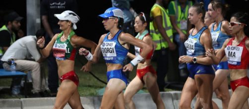 Bronzo per Eleonora Giorgi nella 50 km di marcia ai Mondiali di Doha (foto Fidal-Colombo)