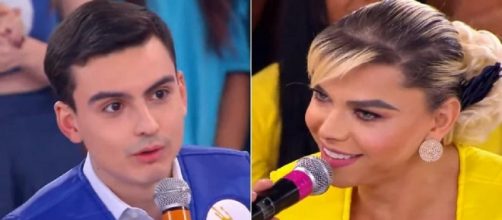 L&eacute;o &Aacute;quilla passou por uma situa&ccedil;&atilde;o constrangedora. (Reprodu&ccedil;&atilde;o/ SBT)