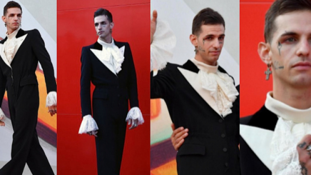 Achille Lauro alla mostra del Cinema di Venezia.