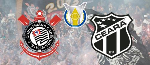 Corinthians x Ceará ao vivo neste sábado (7). (Fotomontagem)
