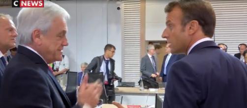 Macron aparece reclamando de Bolsonaro em vídeo. (Reprodução/CNews)