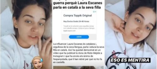 Laura Escanes se enfada con las críticas falsas sobre si habla catalán con su hija