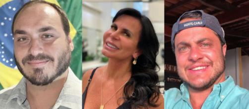 Carlos Bolsonaro compartilha foto e revolta Gretchen. (Reprodução/Instagram @carlosbolsonaro @mariagretchen @thammymiranda)