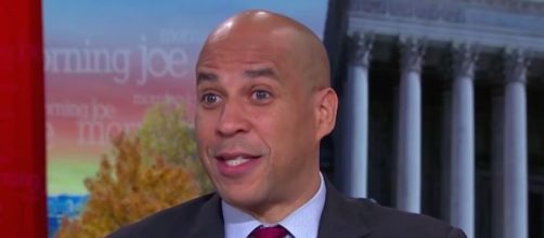 Sen. Corey Booker interviewing about stepping down for 2020 elections. [MSNBC/Youtube screencap]