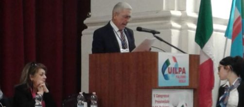 Alfonso Farruggia in sede di congresso Uilpa Sicilia