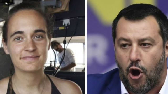 Carola Rackete e Matteo Salvini