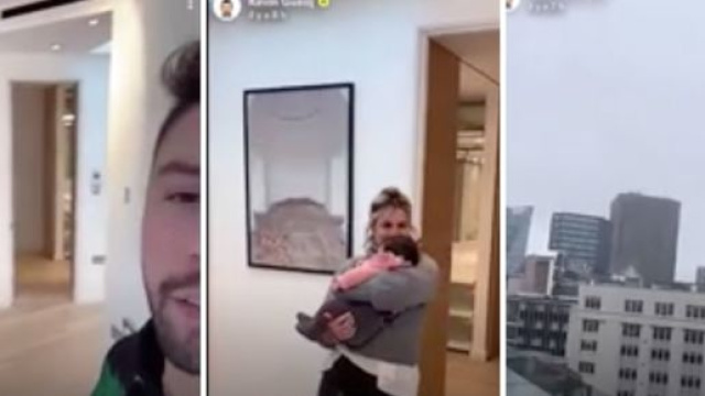 Carla et Kévin dévoilent leur nouvel appartement Londonien. Credit: Snapchat