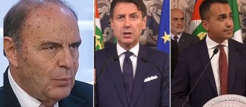 Bruno Vespa, Giuseppe Conte e Luigi Di Maio.