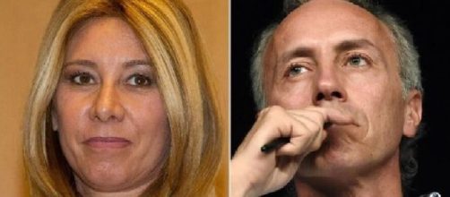 Gaia Tortora e Marco Travaglio.